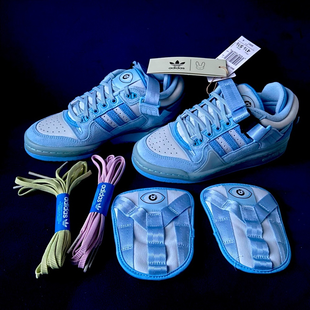 NWT Bad Bunny 😈🐰 x Adidas 4.5Y / 5.5W Blue tint sneakers